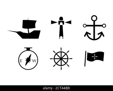 Columbus Day Icon Set Vector Template Design Stock Vector