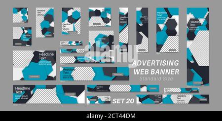 Set of web banners in standard sizes Stock Vector