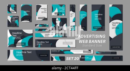 Set of web banners in standard sizes Stock Vector