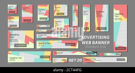 Set of web banners in standard sizes Stock Vector
