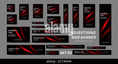 Set of web banners in standard sizes Stock Vector