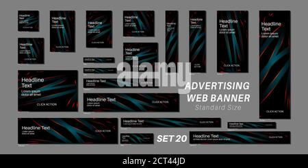Set of web banners in standard sizes Stock Vector