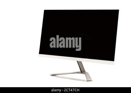 Modern flat computer blank screen monitor isolated on white background. Front view Stock Photo