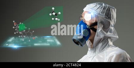 Futuristic Technology in medical concept to finding corona virus covid 19 by using ai artificial intelligence, machine learning, digital twin, 5g, big Stock Photo