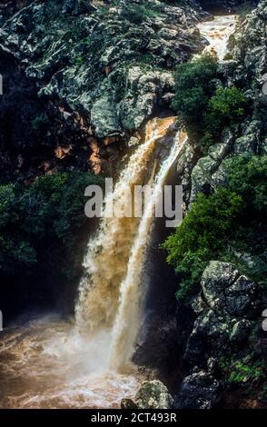 Israel, Golan Heights, Saar stream and waterfall nature reserve Stock Photo