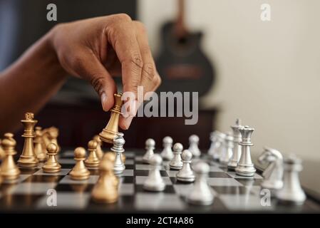 Moving chess piece Stock Photo