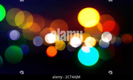 Colorful panoramic background: abstract colorful bokeh / defocused circular facula.  ( 2D rendering computer digitally generated illustration.) Stock Photo