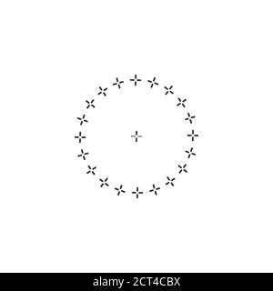 cross circle round embroidered pattern for your design. Stock vector illustration isolated on white background. Stock Vector