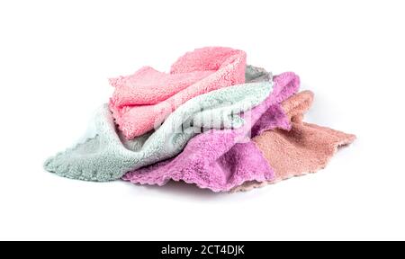 microfiber fabric cleaning cloth isolated on white background Stock Photo