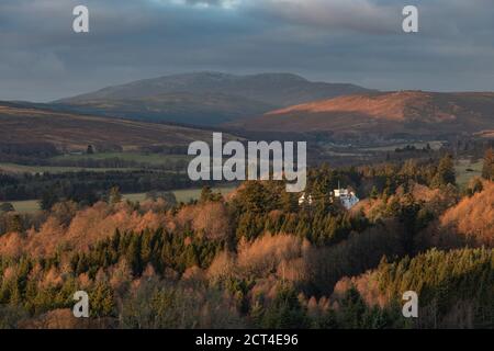 Blair Atholl Castle surrounded in autumn trees, Perthshire, Highlands of Scotland, United Kingdom, Europe Stock Photo