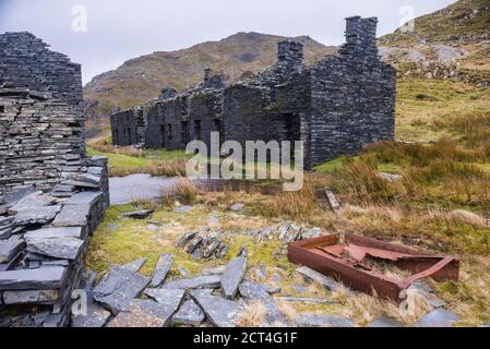 Cwmorthin Quarry, a disused quarry at Tanygrisiau, Vale of Ffestiniog, Gwynedd, North Wales, Wales, United Kingdom, Europe Stock Photo