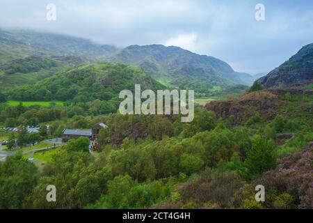 Stone ruins building remains at Sygun Copper Mine, Beddgelert North Wales UK. August 2020 Stock Photo