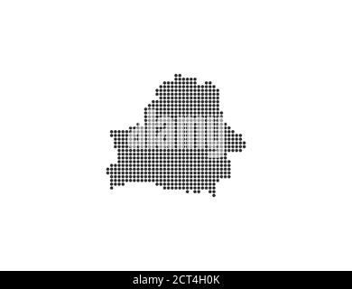 Belarus, country, dotted map on white background. Vector illustration. Stock Vector