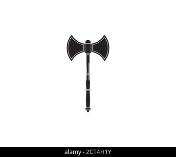 Axe, tool, fantasy, game icon. Vector illustration, flat design. Stock Vector
