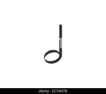 Half note, music note, notes icon. Vector illustration, flat design. Stock Vector