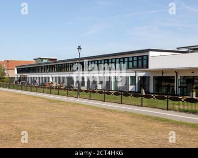 Former airport terminal building converted to housing, Ipswich, Suffolk, England, UK Henning and Chitty 1938 Stock Photo