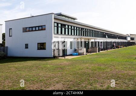 Former airport terminal building converted to housing, Ipswich, Suffolk, England, UK Henning and Chitty 1938 Stock Photo