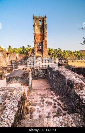 Ruins of St. Augustine Convent, UNESCO World Heritage Site in Old Goa, Goa, India Stock Photo