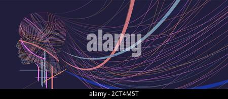 Abstract Artificial intelligence. Technology web background. Virtual concept Stock Vector