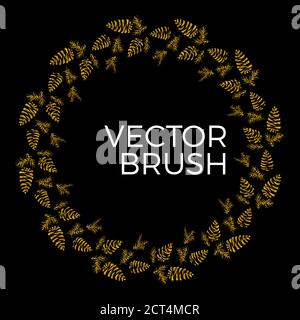 Pine cones vector seamless brush. Christmas Wreath Stock Vector