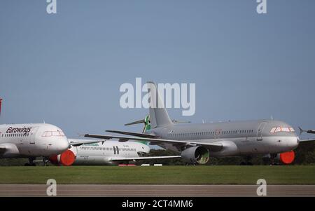 Airliners waiting to be dismantled at Cotswold Airport, Kemble, Gloucestershire, UK Stock Photo