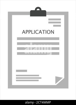 Vector form of the application. Vector icon of the document. Company questionnaire to fill out. Claim form, Vector illustration Stock Vector