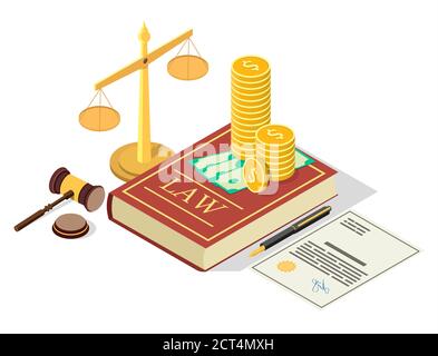 Lobbying vector concept 3d flat isometric illustration Stock Vector
