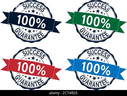 100 percent success guaranteed vector stamp isolated on white background Stock Vector