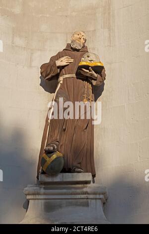 statue of a monk, seminary, Hildesheim, Lower Saxony, Germany Stock Photo