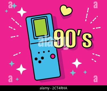 Neon Retro pop culture item from 90s. Retro element collections. USSR. Vector illustration. Stock Vector