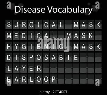 Disease Vocabulary Digital Board Illustration Stock Vector