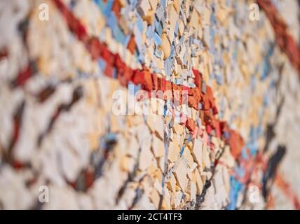 Mosaic stone wall of colours Stock Photo