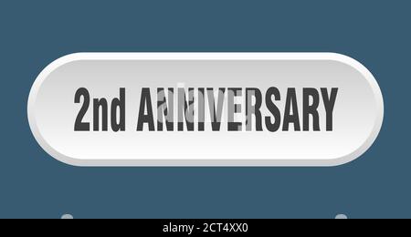 2nd anniversary button. rounded sign isolated on white background Stock Vector