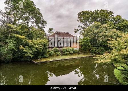Japanese Garden at Katsura Imperial Villa, Kyoto, Japan Stock Photo