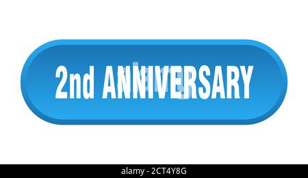 2nd anniversary button. rounded sign isolated on white background Stock Vector