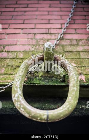 Rusty mooring by the River Thames, South Bank, London, England Stock Photo