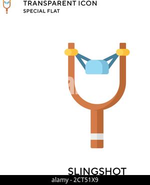 Slingshot vector icon. Flat style illustration. EPS 10 vector. Stock Vector