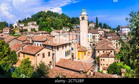 Most beautiful medieval villages (borgo) of Italy  - Asolo in Veneto region Stock Photo