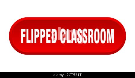 flipped classroom button. rounded sign isolated on white background Stock Vector