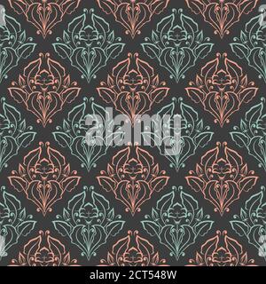 Seamless pattern with floral elements. Seamless template for your design. Stock Vector