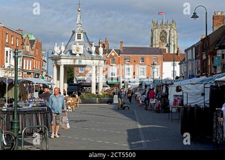 Market day in Beverley, East Yorkshire, England UK Stock Photo