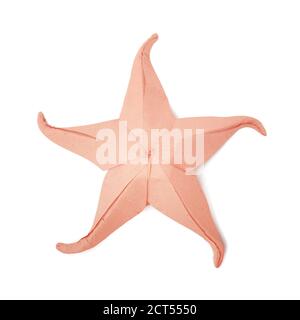 Origami paper starfish underwater on a white background Stock Photo