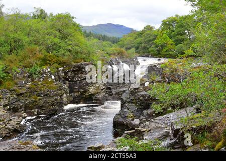 River Orchy, Glen Orchy, in autumn. Argyll, Scotland, UK Stock Photo