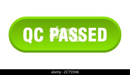 qc passed button. rounded sign isolated on white background Stock Vector