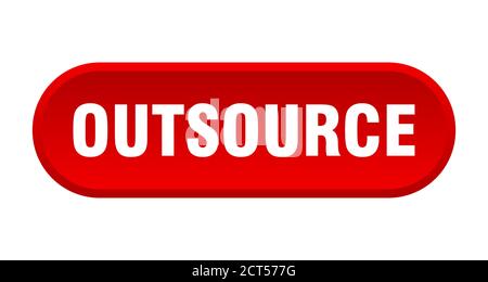 outsource button. rounded sign isolated on white background Stock Vector