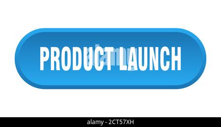 product launch button. rounded sign isolated on white background Stock ...