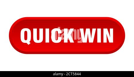 quick win button. rounded sign isolated on white background Stock ...