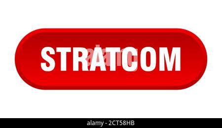 stratcom button. rounded sign isolated on white background Stock Vector