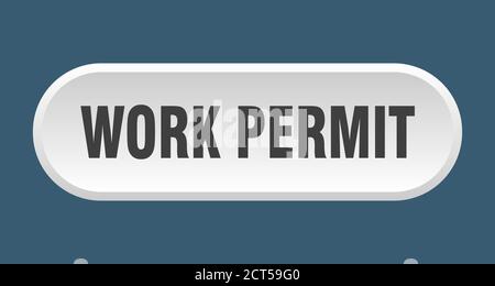 work permit button. rounded sign isolated on white background Stock Vector