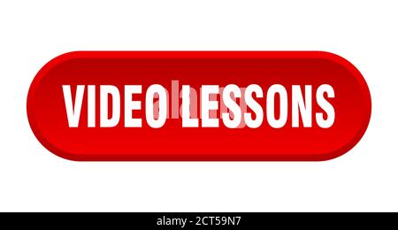 video lessons button. rounded sign isolated on white background Stock Vector